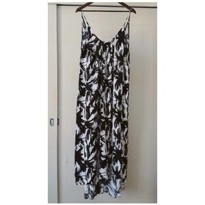 Vintage Mikoh Monochrome Leaf Print Dress